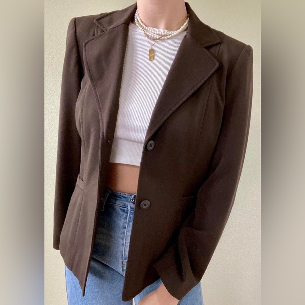 Rafaella Women's Blazer Jacket Long Sleeve Brown Size 6p